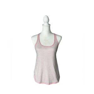 Lululemon What The Sport Singlet Silver Stripe White Naked